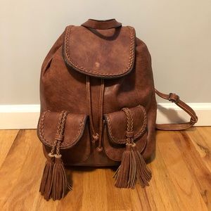 Antik Kraft - Brown Faux Leather Backpack